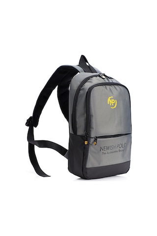 Np 2209 Unisex Minimal Sırt Çantası Laptop Bölmeli Şehir İçi Kullanım Gri