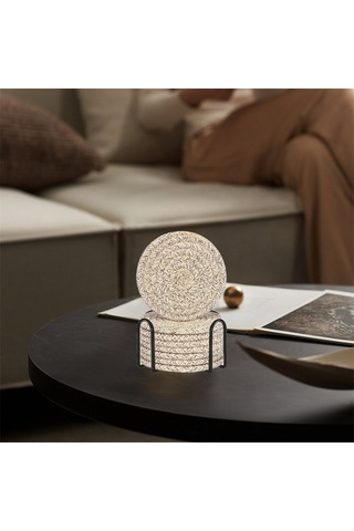 İçecek Tutuculu Pamuklu Dokuma Emici İçecekler İçin Ev Dekorasyon Seti Diğer