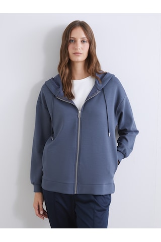 Lcw Everyday Antrasit Kapüşonlu Oversize Kadın Fermuarlı Sweatshirt