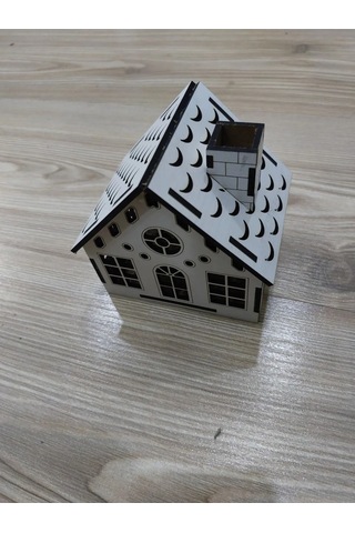 Lavanta Tasarım Işıklı Büyük Dekoratif Ev 5 Beyaz