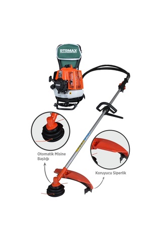 RTRMAX RTM9640 Benzinli Sırt Tipi Tırpan 63Cc 3.0Hp (Tırpan Bıçağı,Misina Başlığı,Tırpan Testeresi Hediye)