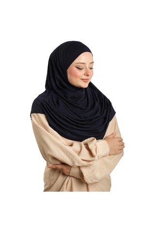 Hürrem Bone Lacivert Pratik Hazır Geçmeli Tesettür Eşarp Viskon Boneli Büyük Boy 1290bv 02 lacivert