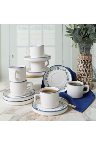 Lexroo Daphne Stackable Çay Takımı 12 Parça 6 Kişilik 22921-24 Çok Renkli