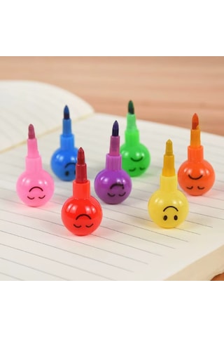 Büro Ev Ofis Hediyesi İçin 4parça Emojili Yumurtlayan Boya Kalemi Seti