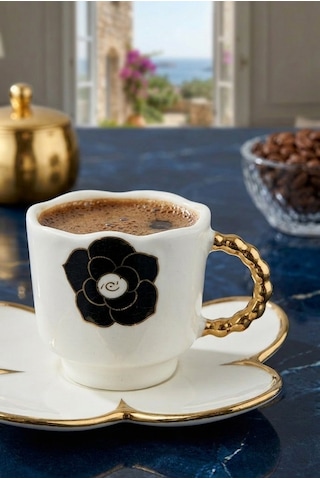 Acar Charlotte 6 Kişilik Kahve Fincanı Takımı 90 Ml 09363 Siyah