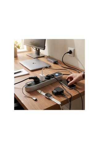 3 Usb Portlu Uzatma Priz, 3 Metre Kablolu Ve Akıllı Şarj