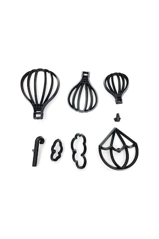 Şeker Hamuru Kalıbı Ballon Fondan Kesiciler 8 Parça Beyaz