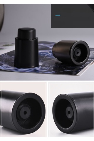 Yystore İtme Tipi Vakumlu Şarap Tıpası Tarih Kayıt Fonksiyonu Siyah