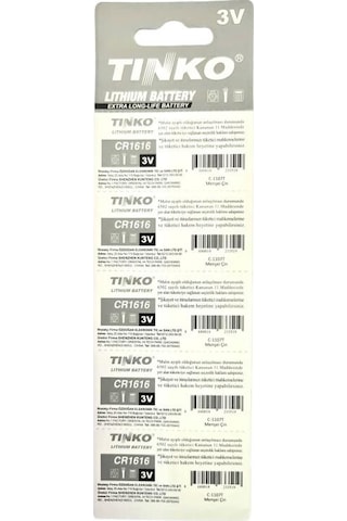 Tinko CR1616 3 V Blister Lityum Pil 5'li