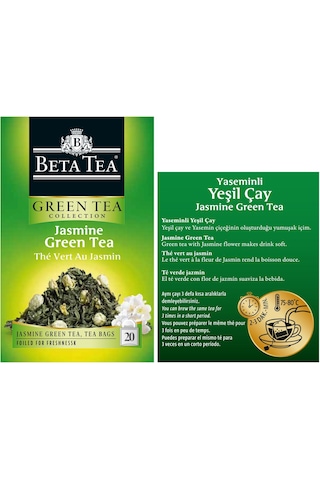 Beta Jasmine Green Bardak Poşet 20 Adet Yaseminli Yeşil Çay