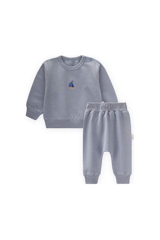 Yelken Nakışlı Sweatshirt Takım 0-2 Yaş Mint Yeşil Mint Yeşili