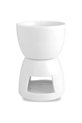 Güral Porselen Fondü Seti Fondü Takımı Çatal Porselen Beyaz