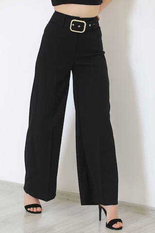 Bensu Store - Kemerli Palazzo Pantolon Siyah - 24194.683. 001