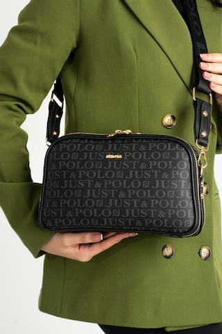 Just Polo Siyah Lüsk Premium Askılı Çantası Ve Cüzdanlı Çapraz Askılı Çanta Seti Siyah Kombin