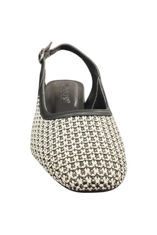 Ventes 8671036z Arkası Açık Yuvarlak Burun 4 Cm Kalın Topuklu Hasır Ayakkabı Siyah