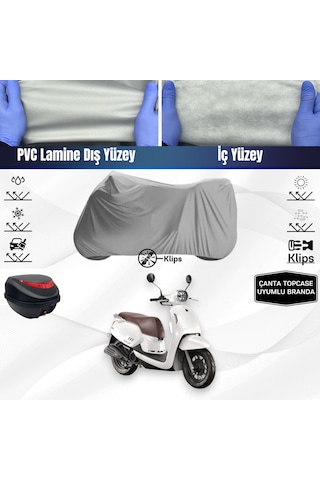 Qj Vps125 Motosiklet Brandası Çanta Uyumlu Topcase Motor Branda