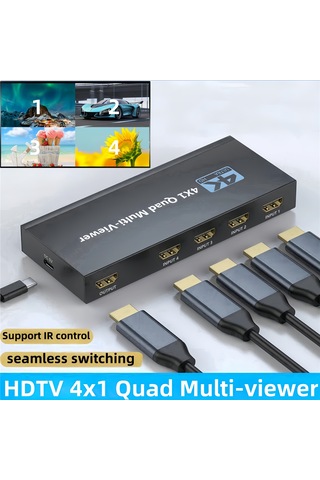 Yifomall "4k Hdmı Çoklu Görüntü Bölücü - 4 Giriş 1 Çıkış, Kesintisiz Geçiş, Oyun Ve Monitör Uyumlu"