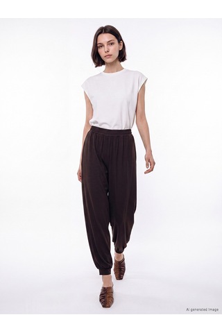 Lcw Modest Beyaz Bisiklet Yaka Soft Touch Kadın Atlet
