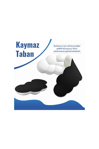 Lexroo Cloud Klavye Ve Mouse Bilek Destek Seti, Bulut Ergopad, Kaymaz Tabanlı, Nefes Alan Kumaş Standart