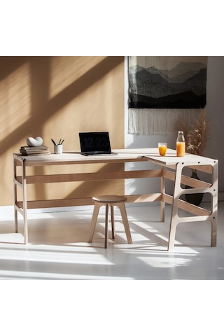 Woodesk Valencia Ahşap Çalışma Masası, Natural Renk Cpt4631-125 Naturel