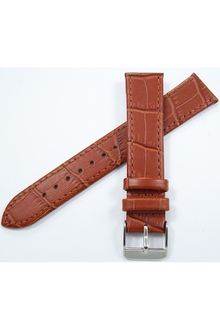 Bizon Deri Saat Kayışı 24Mm Taba Saat Kordonu Kroko Ince Klasik