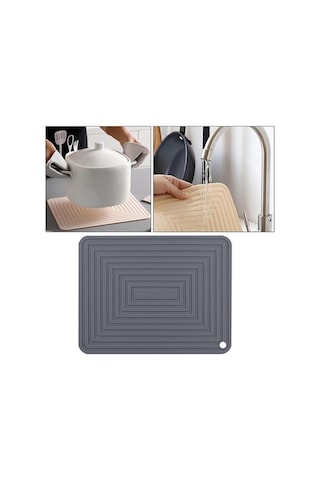 Pazly Tutucu Suntek Su Mat Kurutma Güveç Gri Geçirmez Bulaşık Rf Gri