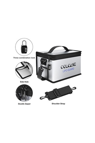 Colcase Lipo Safe Bag - Yanmaz Ve Patlamaya Dayanıklı, Şifreli Kilit, Yükseltilmiş Silikon Kaplı, 11 X 8 X 6,5 İn Çok Renkli