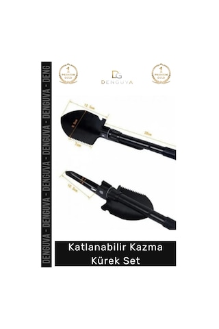 Kazmakürek Portatif Katlanabilir Kamp Doğa Tutkunları Çok Fonksiyonlu Tester Kazma Kürek Set