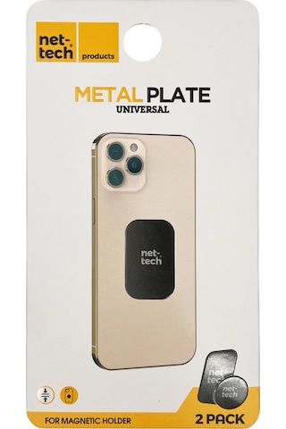 Nettech Çiftli Araç İçi Metal Plaka - Siyah Siyah