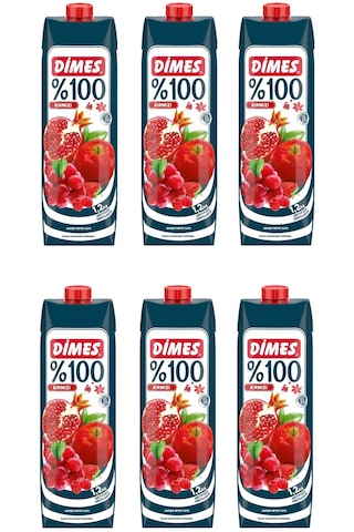 Dimes %100 Kırmızı Karışık Meyve Suyu 1 Lt X 6 Adet