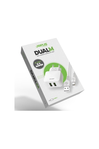 Jopus Universal Type C Jo-du01 Dualm 2in1 2,4 A Şarj Seti Beyaz