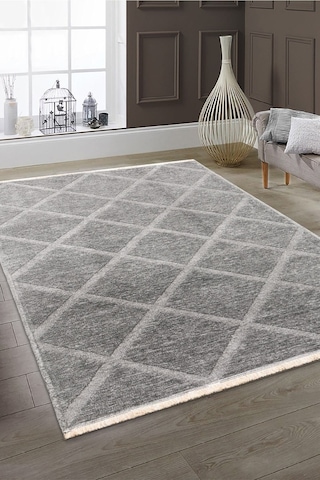 Rodney Vl Yıkanabilir Kaydırmaz Çift Taraf Pamuk Dokuma Beyaz Rix Premium Kalite Kilim K.gümüş