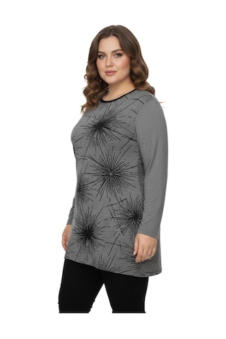 Kadın Yumoş Taşlı Baskılı Tunik Bgl-st05071 Gri