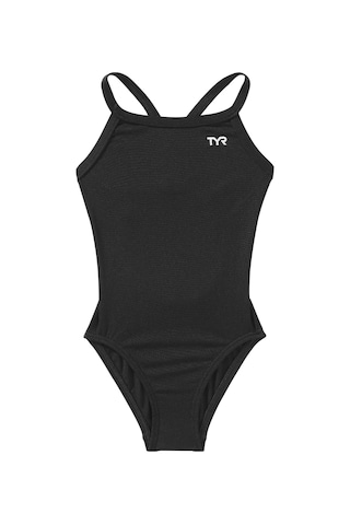 Tyr Durafast Elite Diamondfit Kız Çocuk Mayo - Solid Siyah