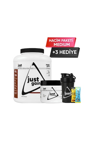Just Nutrition Hacim Paketi - Medium + 3 Hediye Karbonhidrat Tozu + Kreatin Karışık