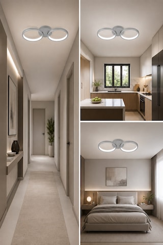 AvizeGO Onto Led Plafonyer Avize Beyaz Işık Gri