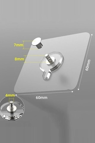 Mucit Home 4 Adet Kendinden Yapışkanlı Duvar Kancaları Şeffaf Raf Duvar Askıları Mutfak Banyo Vida Kanca Çivi Şeffaf