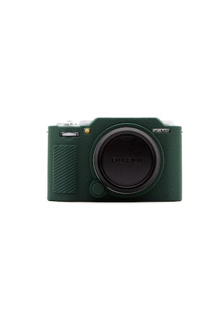 Mettzchrom Fujifilm Xm5 Kaymaz Doku Tasarımı Silikon Kılıfı Fujifilm X-m5 Kamera Sadece Koruyucu Kılıf Haki