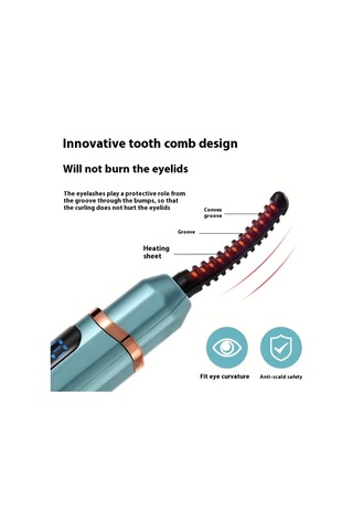 Elmpaly Pembe Fırçalı Elektrikli Isıtmalı Kirpik Maşası 3 Ayar Usb Şarj Hediye Seti