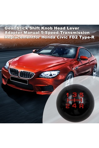 Lemestar Honda Civic İçin Ergonomik 5 Vitesli Manuel Vites Kolu - Siyah, Gümüş, Rose Gold Seçenekleri Siyah