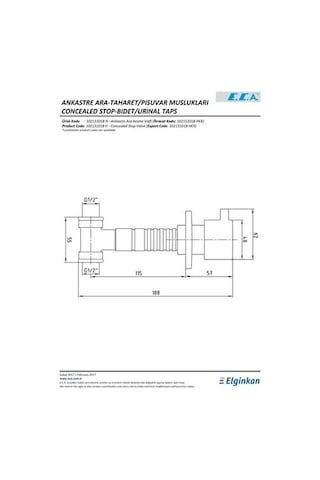 Eca Ankastre Ara Kesme Valfi 102151018H