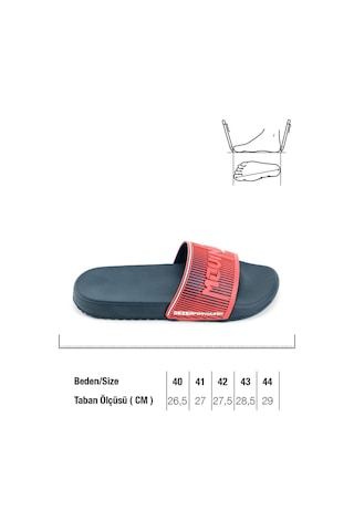 Gezer Erkek Yazlık Eva Islak Zemine Uygun Günlük Ev Bahçe Havuz Banyo Terlik Lacivert-kırmızı