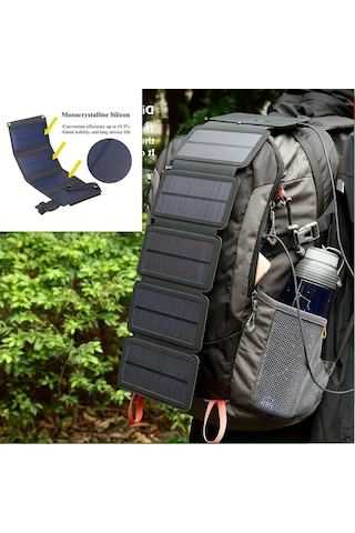 Fochsia Usb Güneş Panel 10000mah Taşınabilir Şarj Cihazı Telefon Şarj Aleti Her Yerde Kullanım Alt N