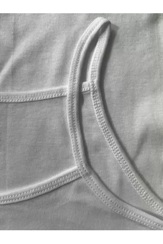 Yüksek Kalite İnce Askılı Kız Çocuk Pamuklu Ribana Atlet 6'lı Paket Beyaz