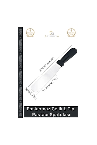 Hamurkalıbı Paslanmaz Çelik Profesyonel Pasta Süsleme Krema Düzeltme Ganaj L Tipi Pastacı Spatulası Çok Renkli