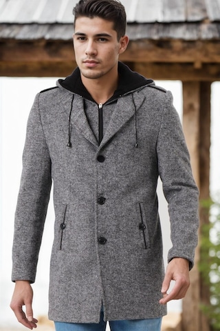 Plt8406 Dewberry Erkek Palto-desenli Gri-5 Desenli Gri-5