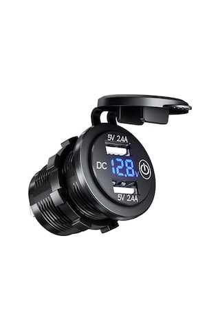 12v 24v Çift Usb Led Araç Şarj Adaptörü W/dokunmatik Açık Kapalı Anahtarı Güç Kablosu