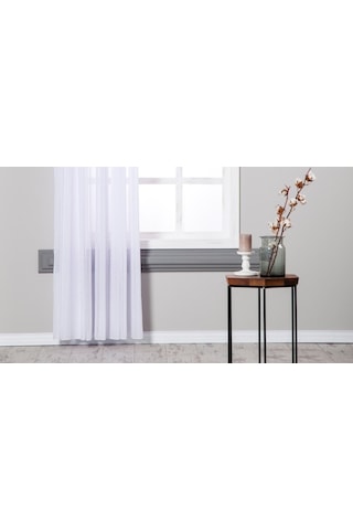 Massarelli Keten Folded Tül Beyaz 1-2,5 Orta Sık Pile