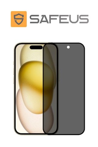 Safeus Tam Kaplayan Hayalet Parmak İzi Bırakmayan Safir Ekran Koruyucu Cam Apple iPhone 15 Uyumlu İle