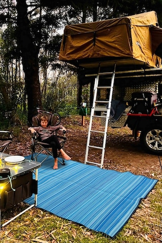 Açıp Katlanabilir Mavi Plaj Kamp Piknik Bahçe Balkon Teras Hasır Halı Mat Savan Kilim Karavan Halısı